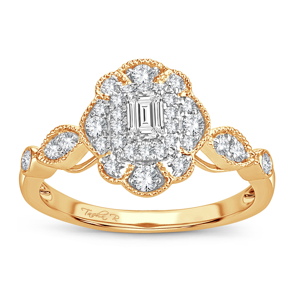 Timeless 14K Yellow Gold Lab Diamond Engagement Ring 0.50CT