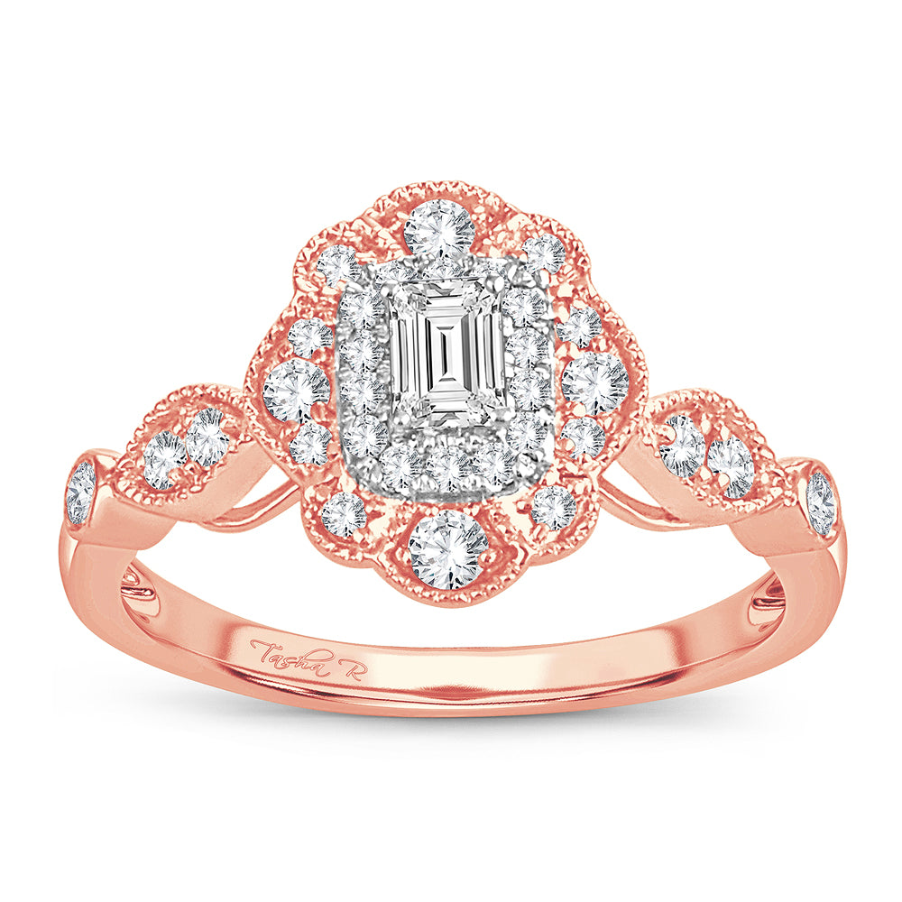 Romantic Rose Gold Lab Diamond Engagement Ring (0.5 CT)