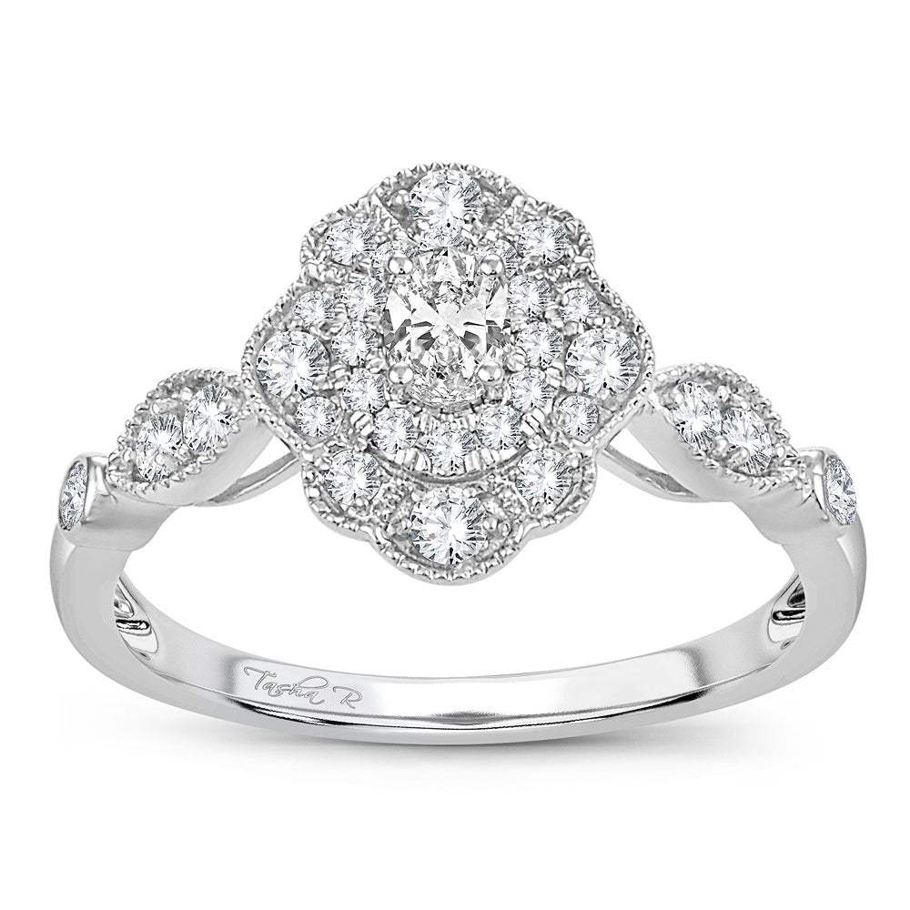 Brilliant 14k White Gold Lab Diamond Engagement Ring
