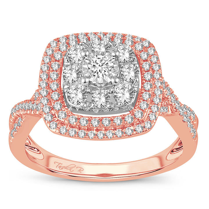 Romantic 14k Rose Gold Lab Diamond Engagement Ring (0.76CT)