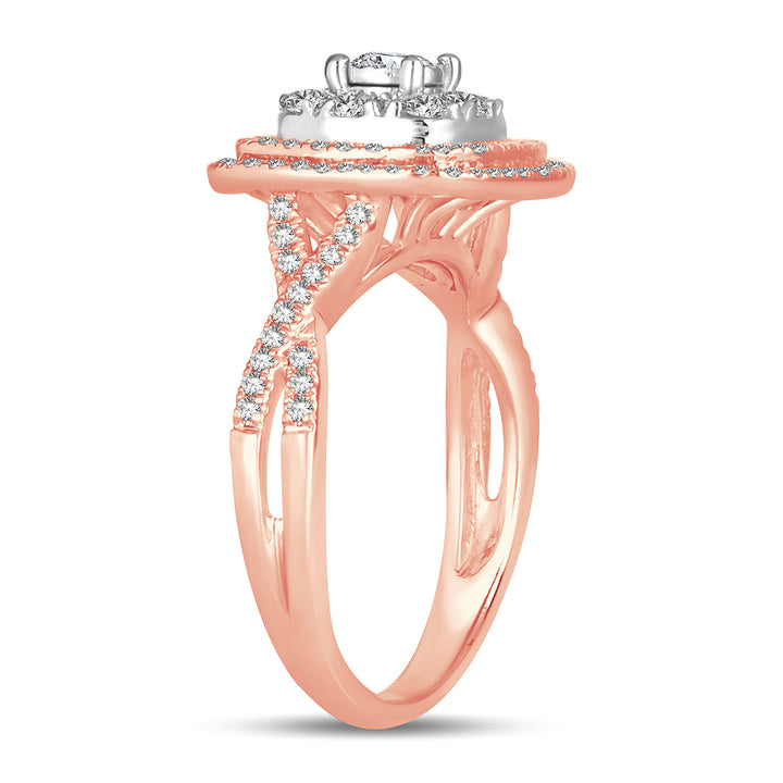 Romantic 14k Rose Gold Lab Diamond Engagement Ring (0.76CT)
