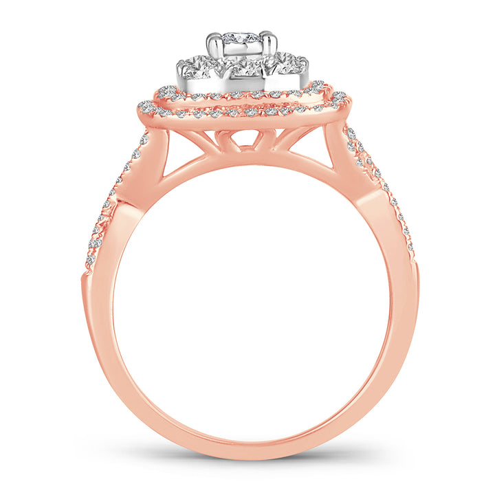 Romantic 14k Rose Gold Lab Diamond Engagement Ring (0.76CT)