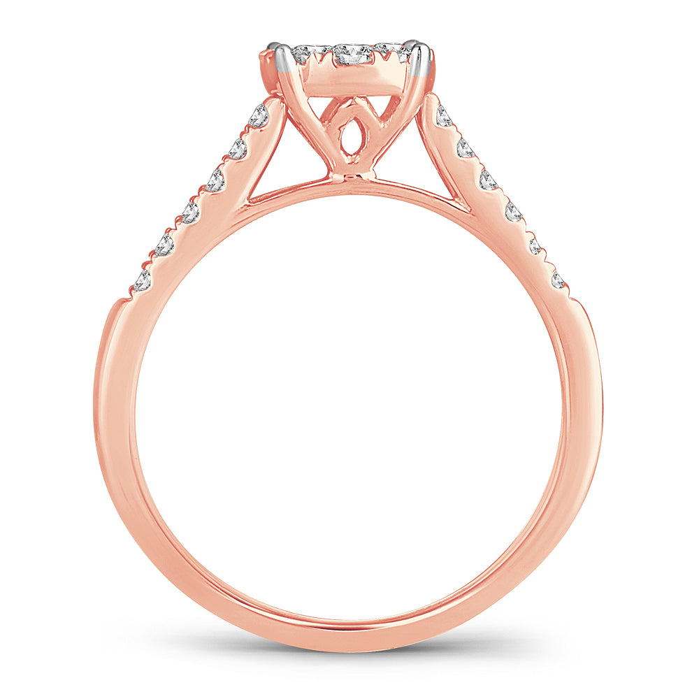 Romantic 14k Rose Gold Lab Diamond Engagement Ring (0.50CT)