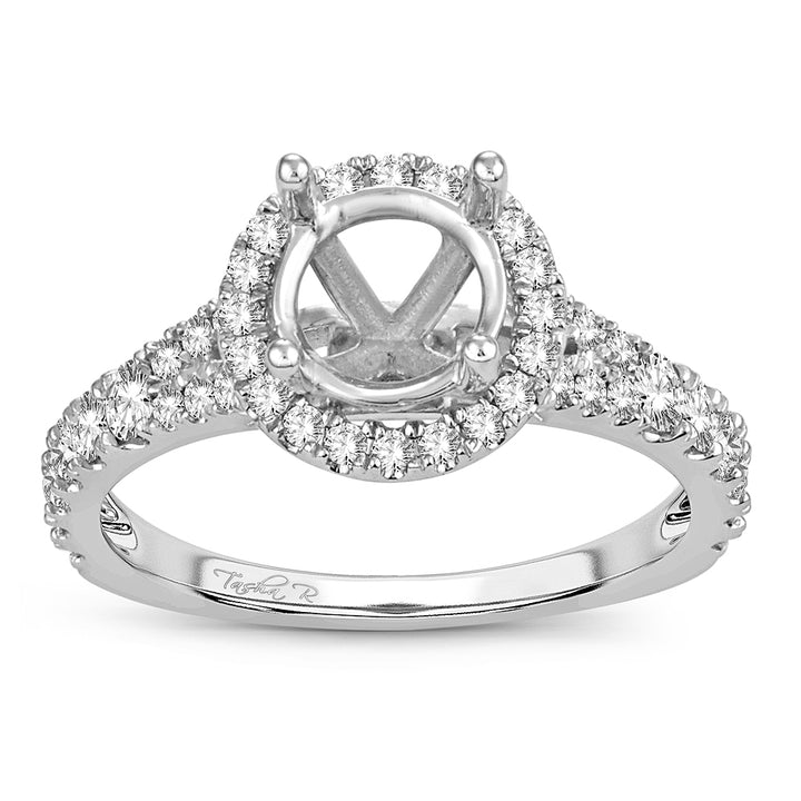 14K White Gold Lab Diamond Engagement Ring Semi-Mount