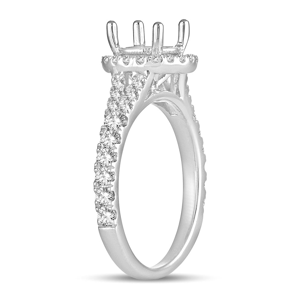 14K White Gold Lab Diamond Engagement Ring Semi-Mount