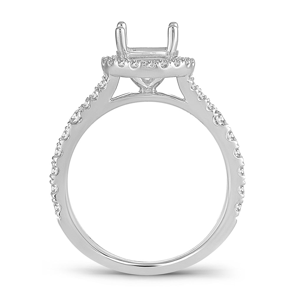 14K White Gold Lab Diamond Engagement Ring Semi-Mount