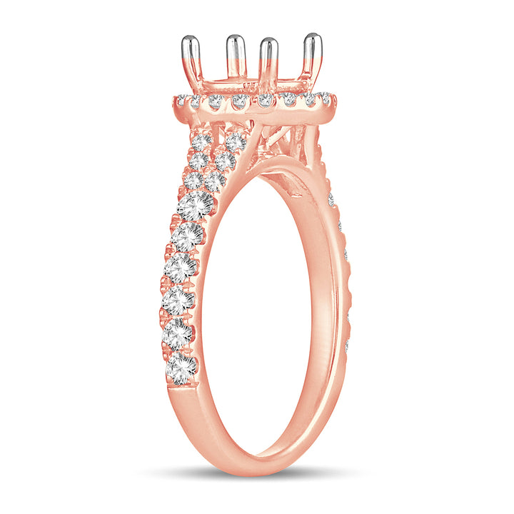 14k Rose Gold Lab Diamond Engagement Ring Semi-Mount