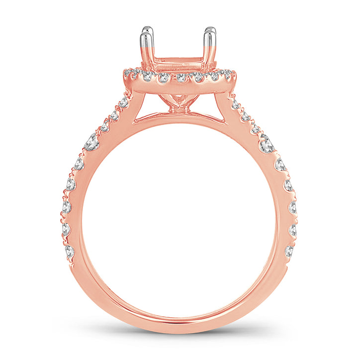 14k Rose Gold Lab Diamond Engagement Ring Semi-Mount