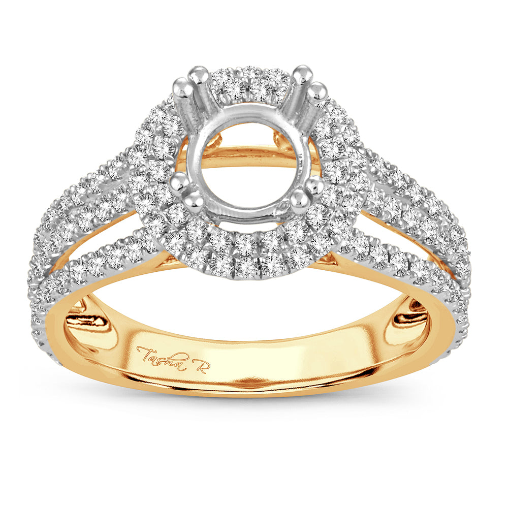 14K Yellow Gold Lab Diamond 0.80CT Semi-Mount Engagement Ring