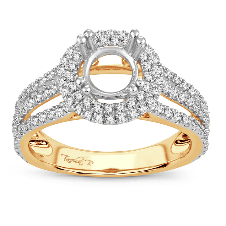 14K Yellow Gold Lab Diamond 0.80CT Semi-Mount Engagement Ring