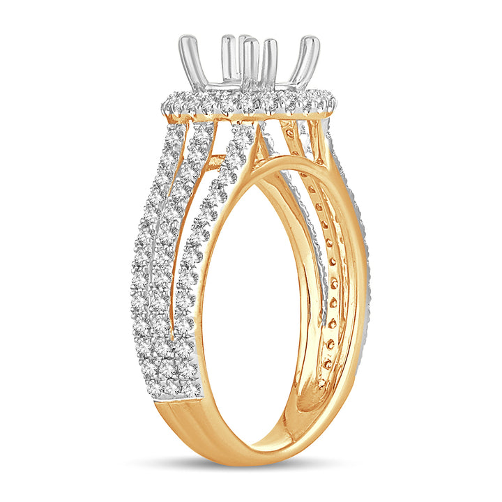 14K Yellow Gold Lab Diamond 0.80CT Semi-Mount Engagement Ring