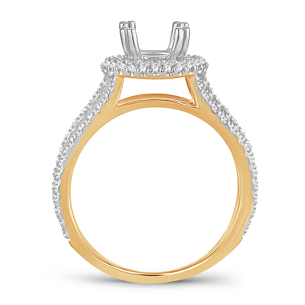 14K Yellow Gold Lab Diamond 0.80CT Semi-Mount Engagement Ring