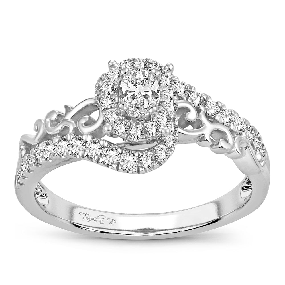 Timeless 14k White Gold Lab Diamond Engagement Ring 0.50CT