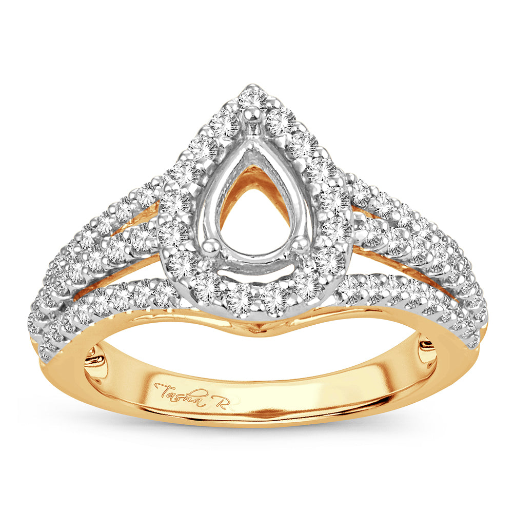 14K Yellow Gold Lab Diamond Semi-Mount Engagement Ring