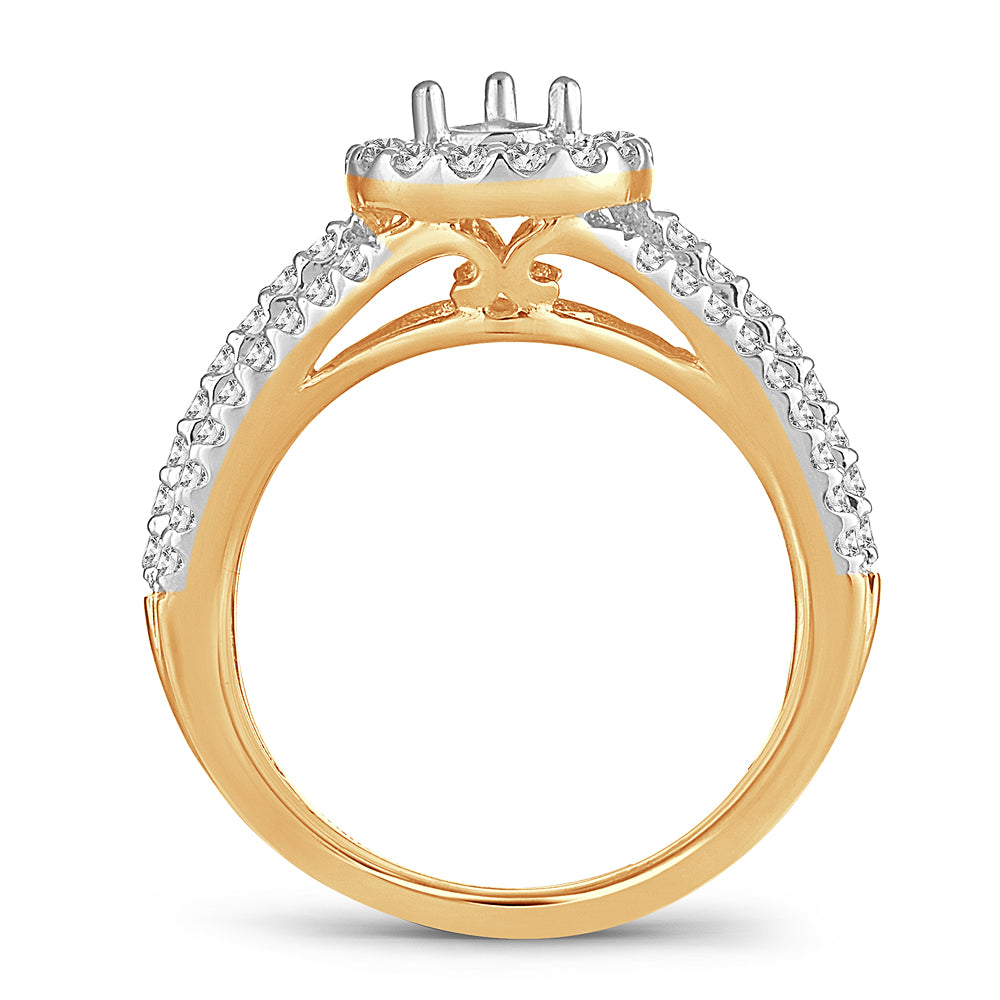 14K Yellow Gold Lab Diamond Semi-Mount Engagement Ring