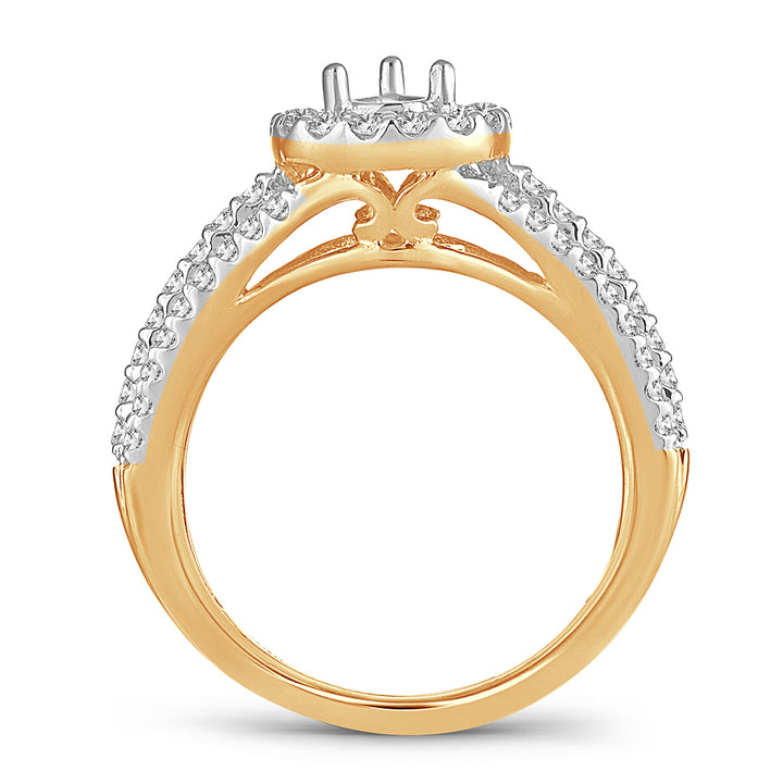 14K Yellow Gold Lab Diamond Semi-Mount Engagement Ring