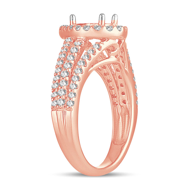 Romantic 14k Rose Gold Lab Diamond Semi-Mount Engagement Ring