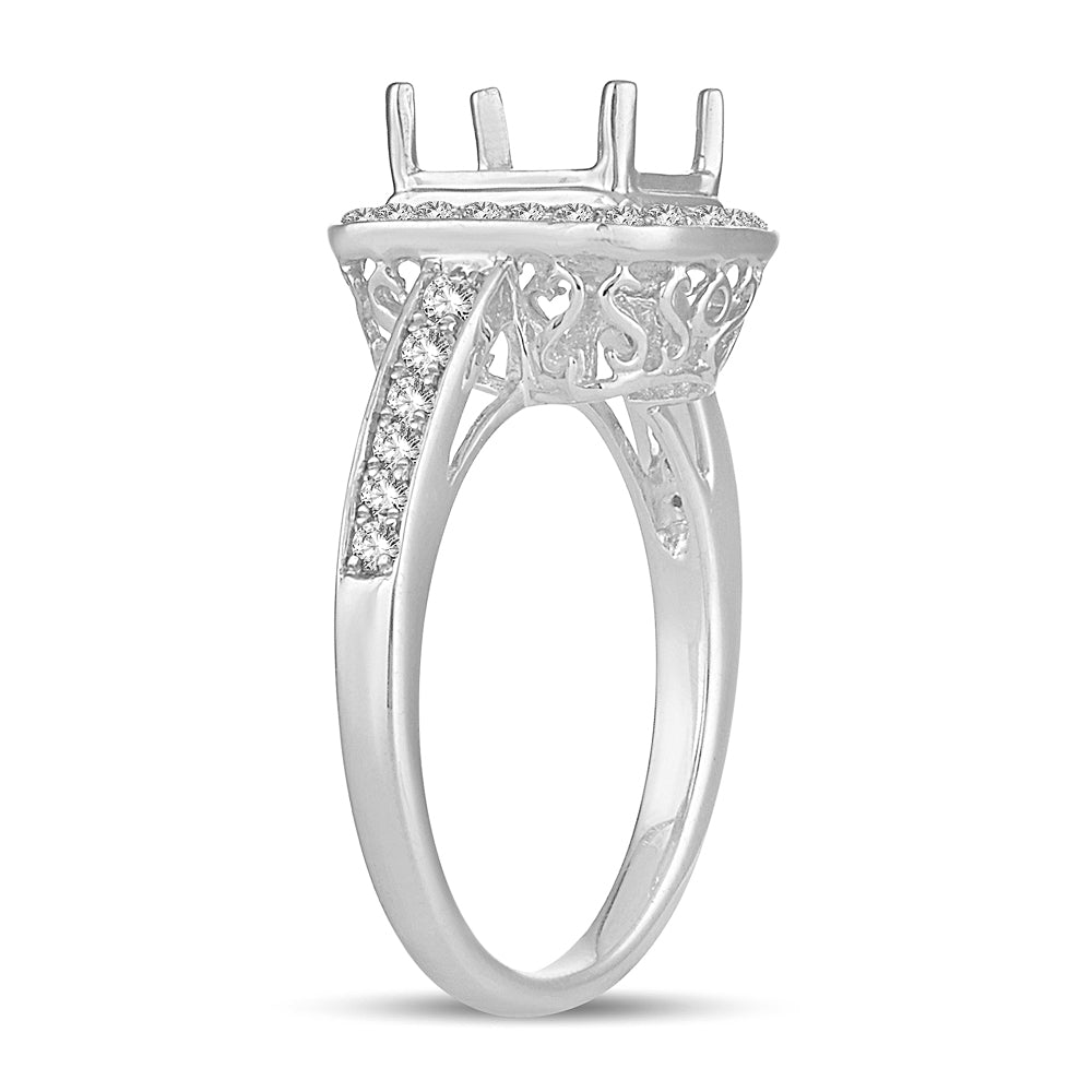 Brilliant 14K White Gold Lab Diamond Engagement Ring Semi-Mount