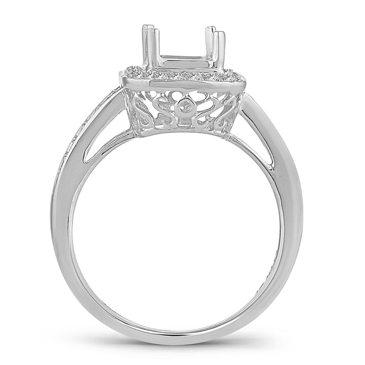 Brilliant 14K White Gold Lab Diamond Engagement Ring Semi-Mount