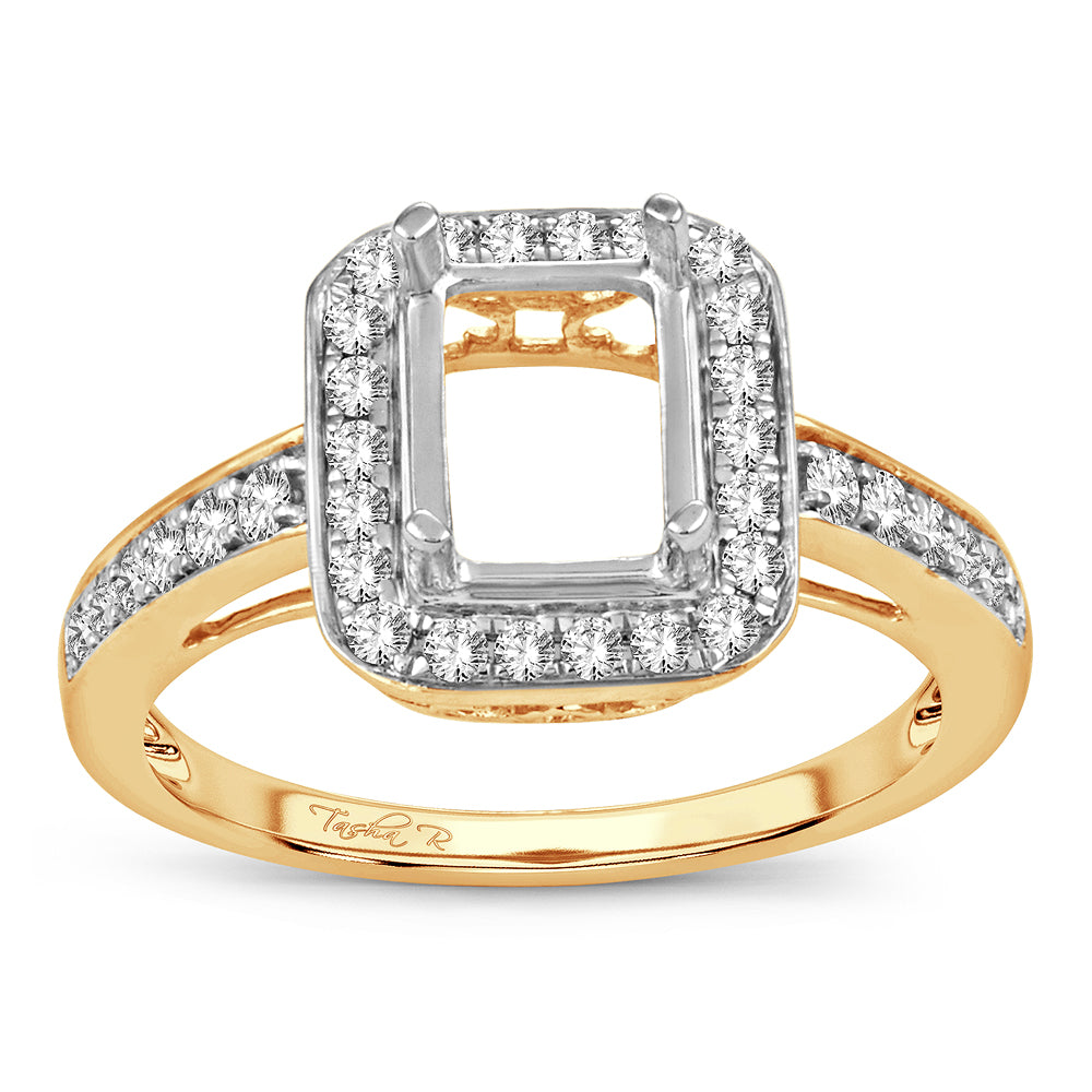 14K Yellow Gold Lab Diamond Engagement Ring Semi-Mount 0.33CT