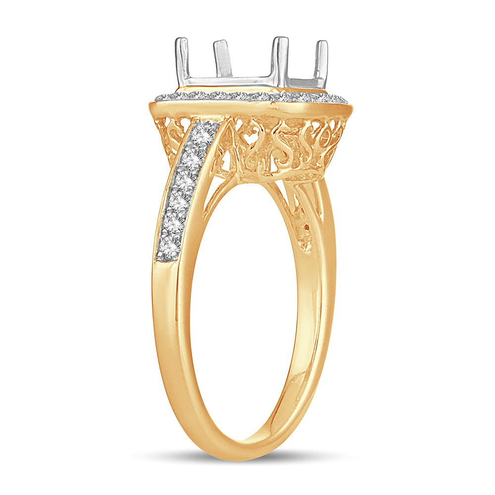 14K Yellow Gold Lab Diamond Engagement Ring Semi-Mount 0.33CT