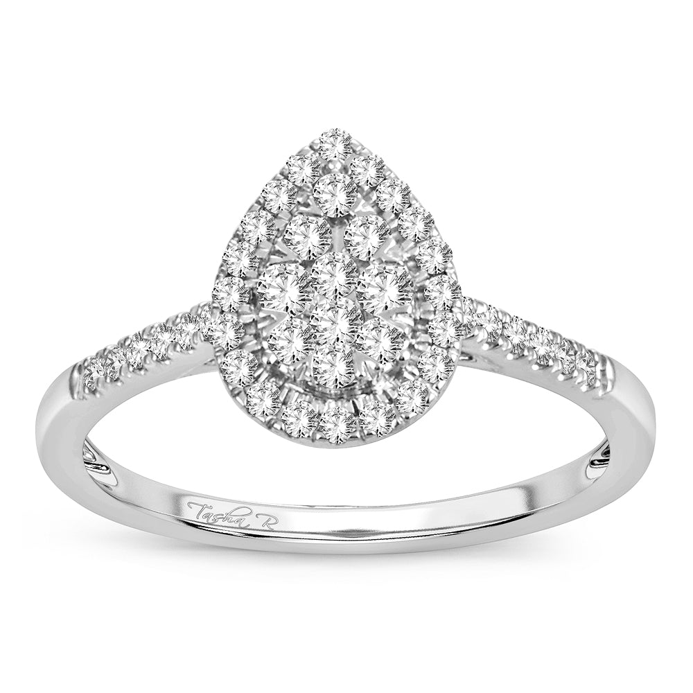 Chic 14k White Gold Lab-Created Diamond Fashion Ring (0.33CT)