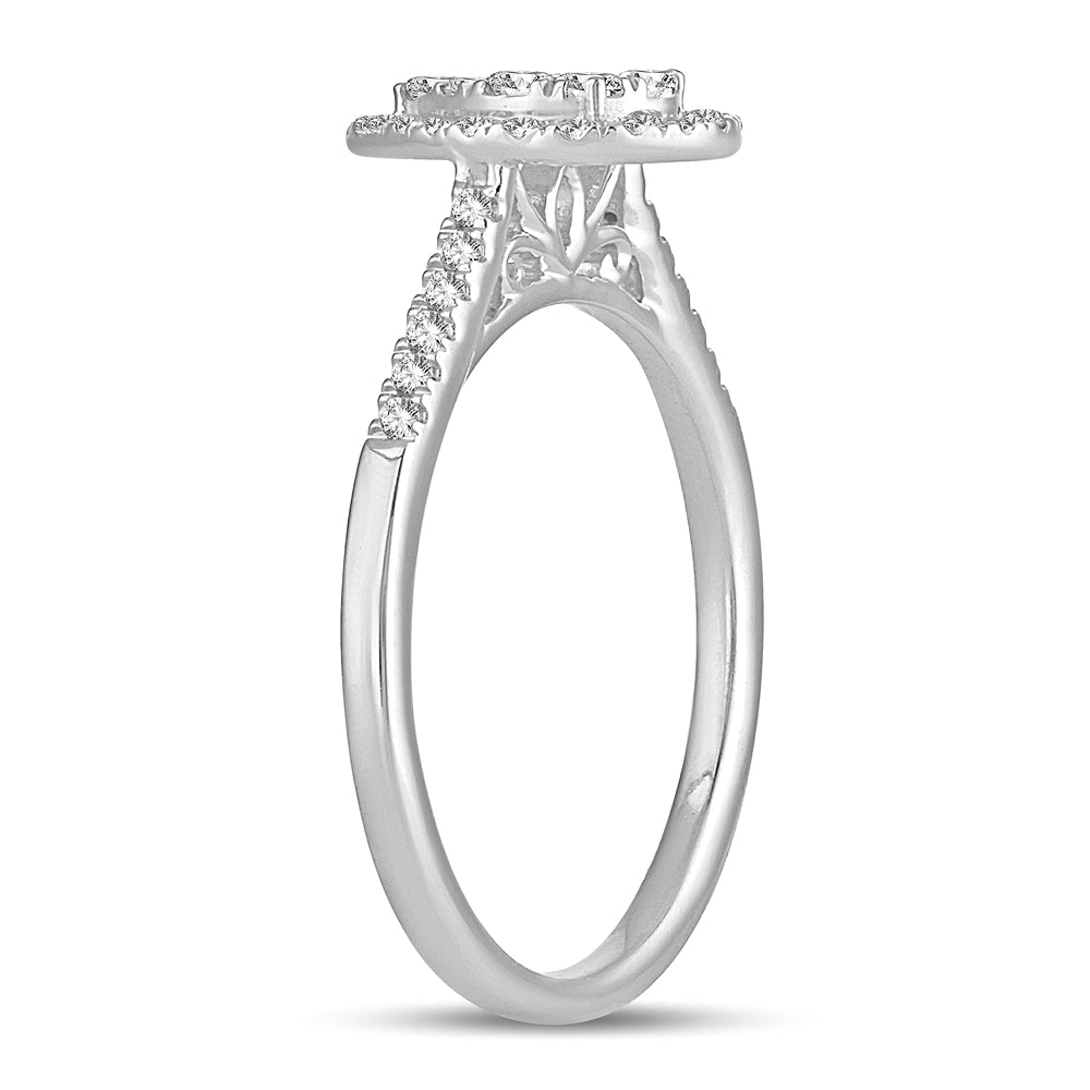 Chic 14k White Gold Lab-Created Diamond Fashion Ring (0.33CT)
