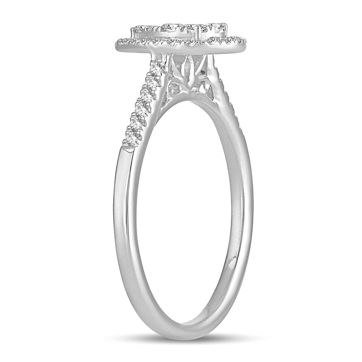 Chic 14k White Gold Lab-Created Diamond Fashion Ring (0.33CT)