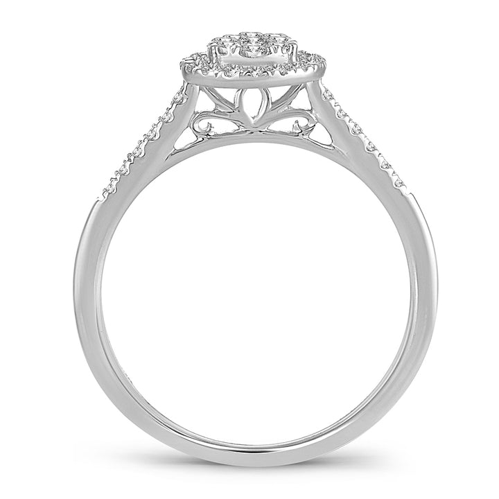 Chic 14k White Gold Lab-Created Diamond Fashion Ring (0.33CT)