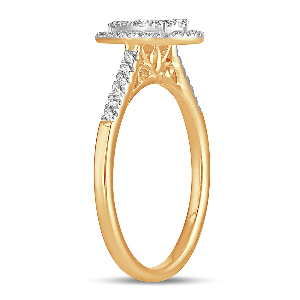 Chic 14k Yellow Gold Lab-Grown Diamond Fashion Ring (0.33CT)