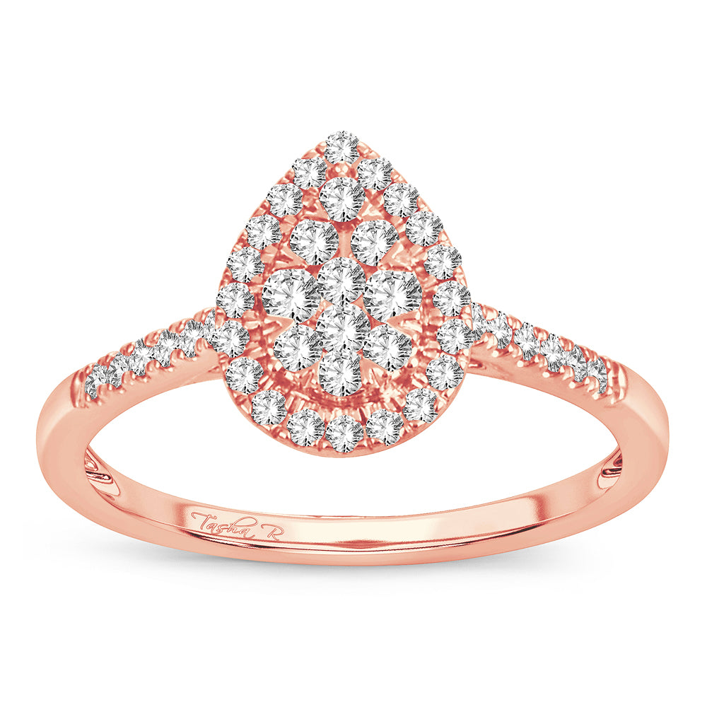 Romantic 14k Rose Gold Lab Diamond Fashion Ring (0.33CT)