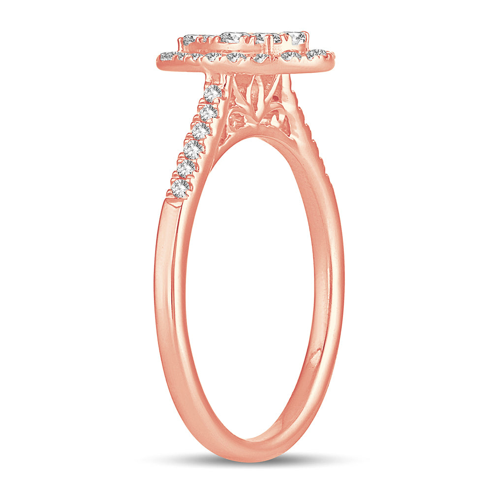 Romantic 14k Rose Gold Lab Diamond Fashion Ring (0.33CT)