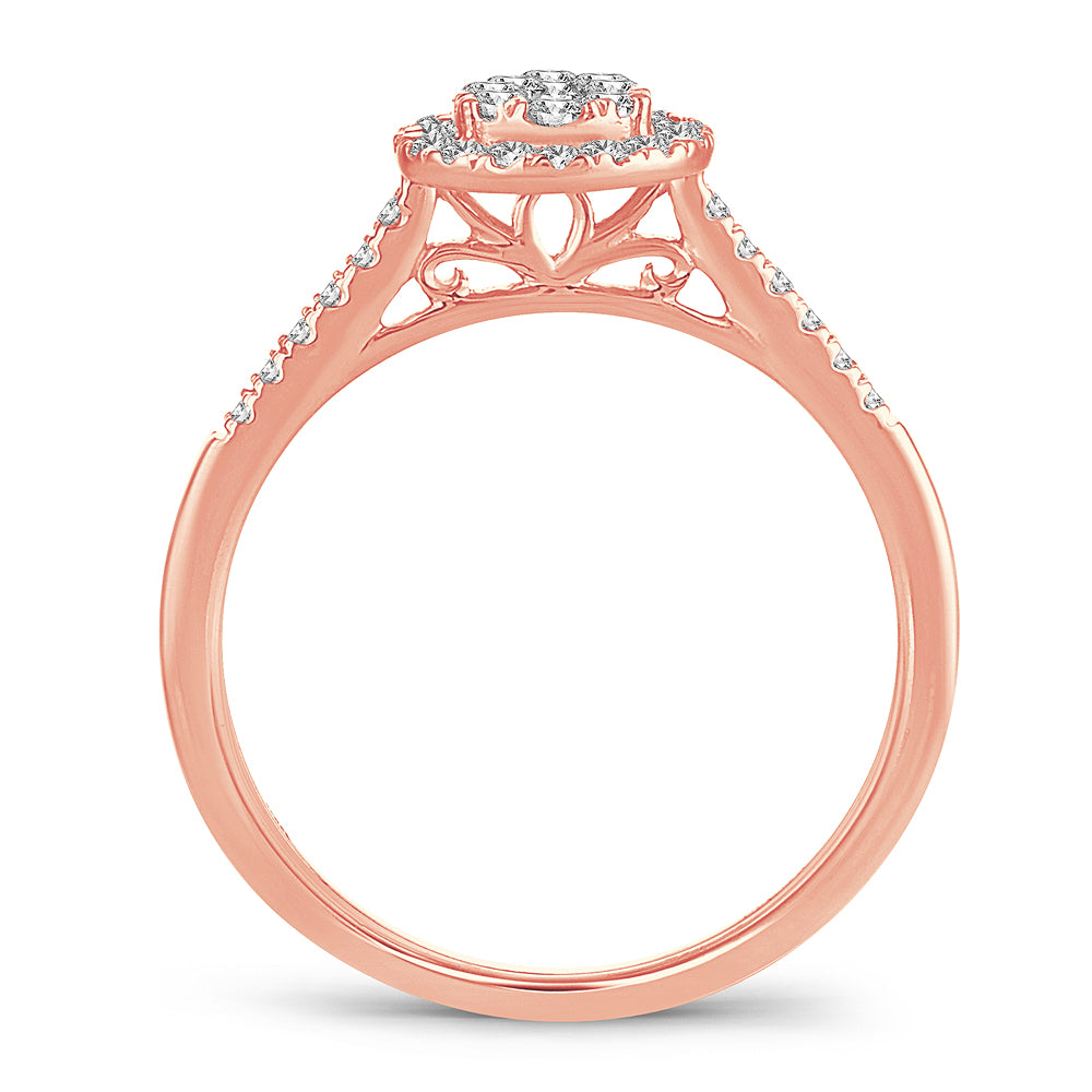Romantic 14k Rose Gold Lab Diamond Fashion Ring (0.33CT)