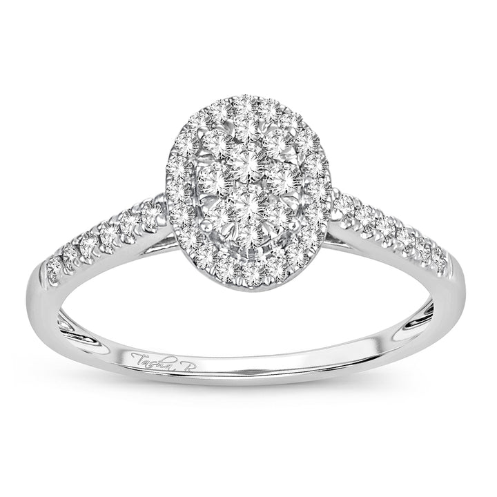 Chic 14k White Gold Lab Diamond Fashion Ring