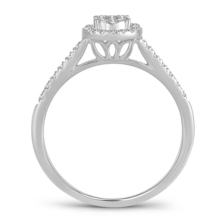 Chic 14k White Gold Lab Diamond Fashion Ring
