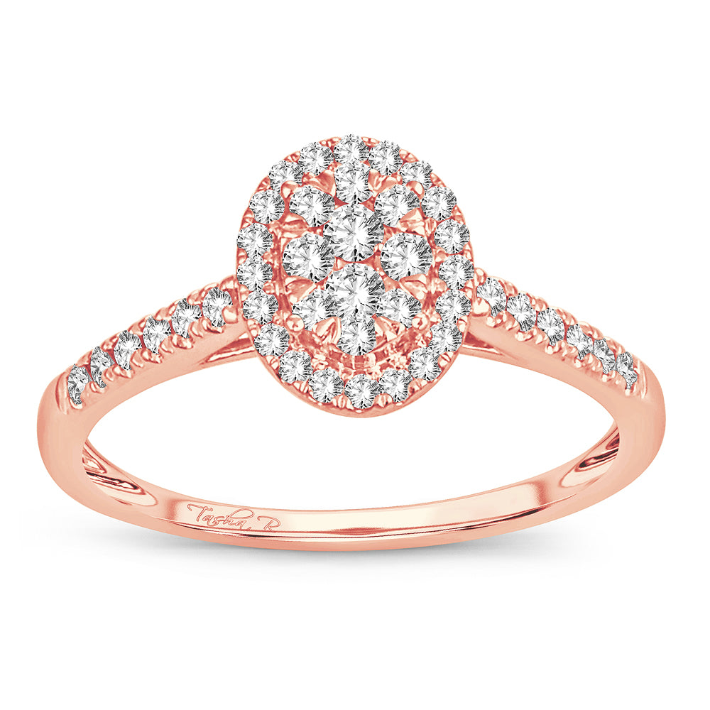 Chic 14k Rose Gold 0.33CT Lab Diamond Fashion Ring