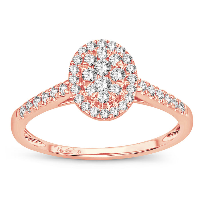 Chic 14k Rose Gold 0.33CT Lab Diamond Fashion Ring