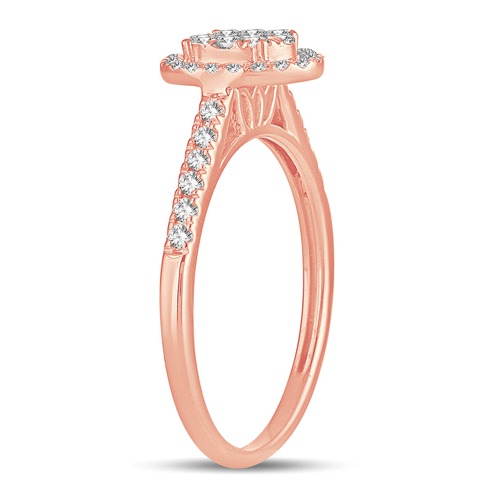 Chic 14k Rose Gold 0.33CT Lab Diamond Fashion Ring