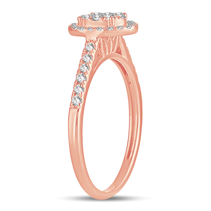 Chic 14k Rose Gold 0.33CT Lab Diamond Fashion Ring