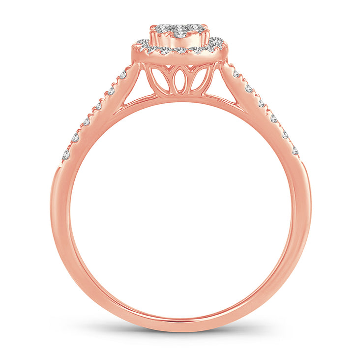 Chic 14k Rose Gold 0.33CT Lab Diamond Fashion Ring