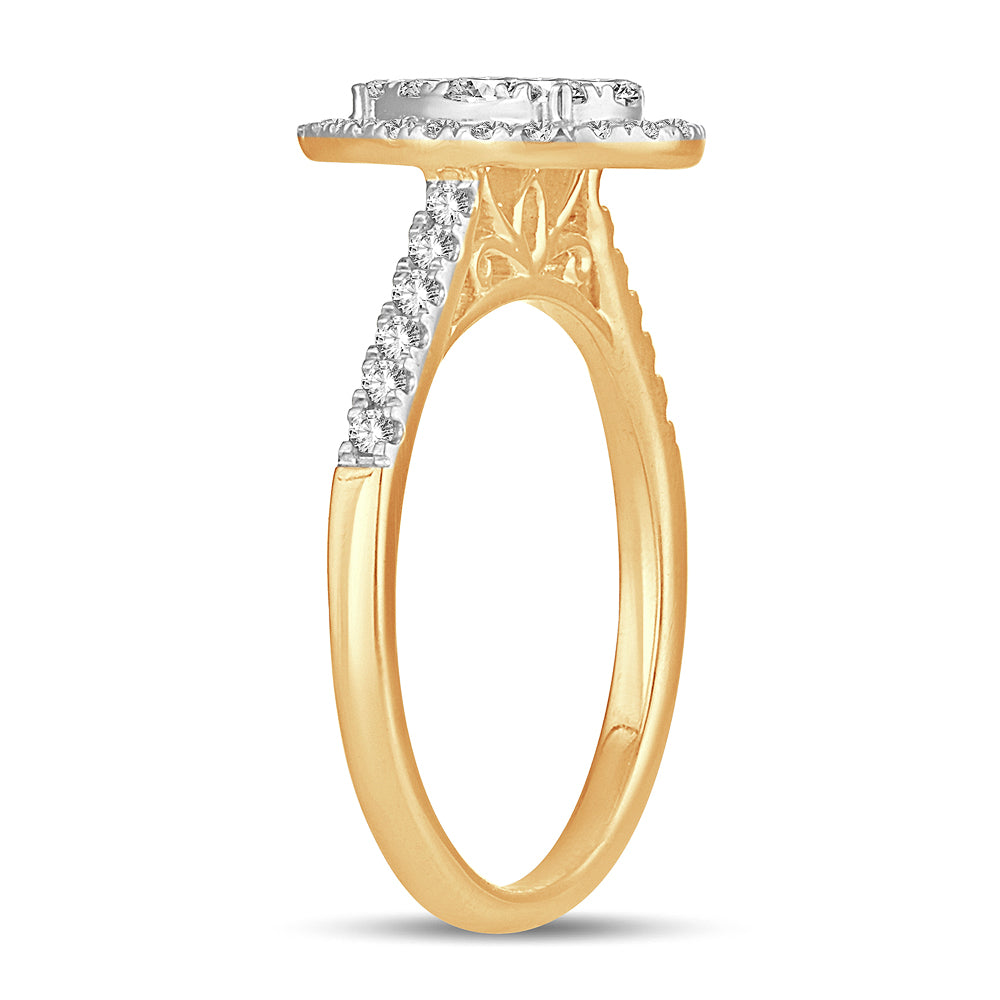 Timeless 14K Yellow Gold Lab Diamond Engagement Ring 0.50CT