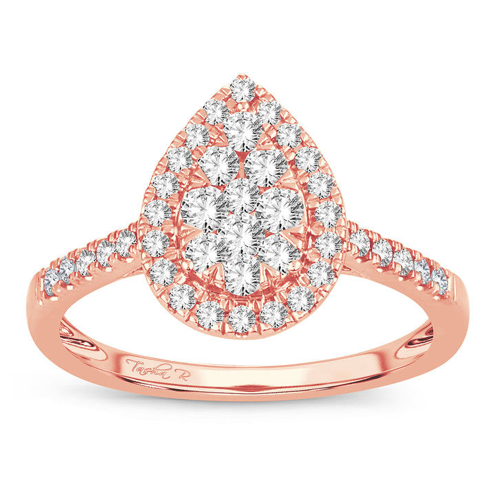 Romantic Rose Gold Lab Diamond Fashion Ring - 0.50CT