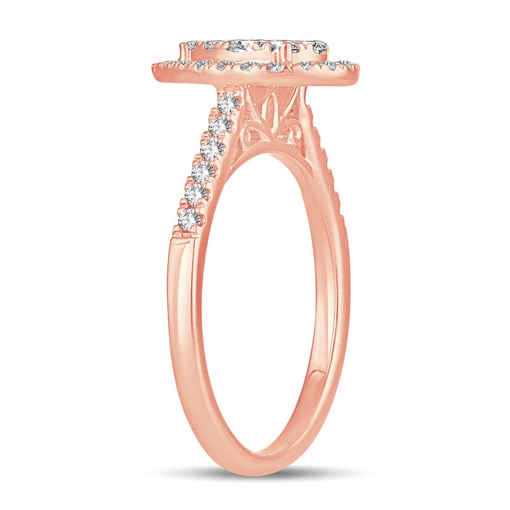 Romantic Rose Gold Lab Diamond Fashion Ring - 0.50CT