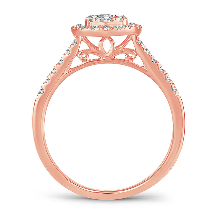 Romantic Rose Gold Lab Diamond Fashion Ring - 0.50CT