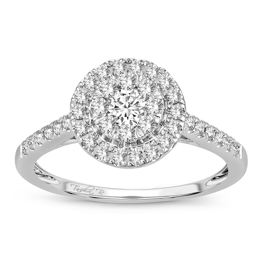Chic 14k White Gold Lab Diamond Fashion Ring (0.50CT)