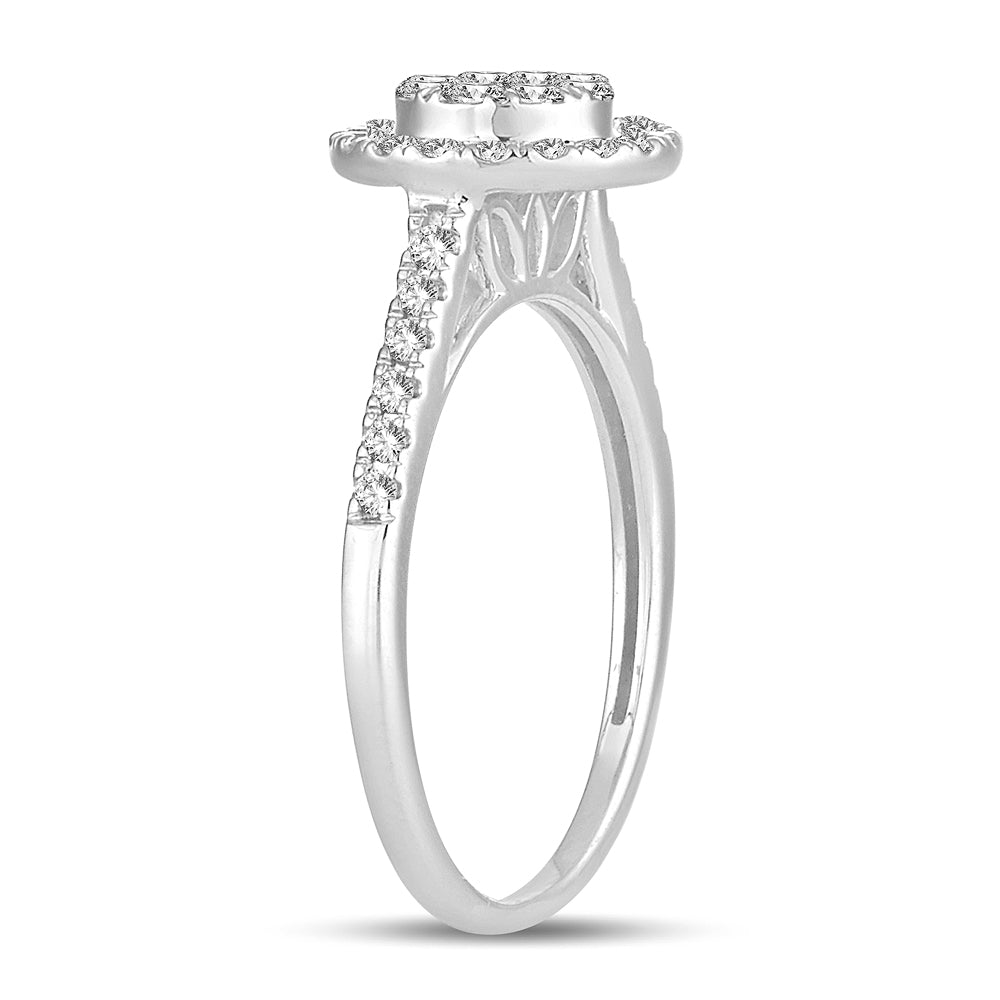 Chic 14k White Gold Lab Diamond Fashion Ring (0.50CT)