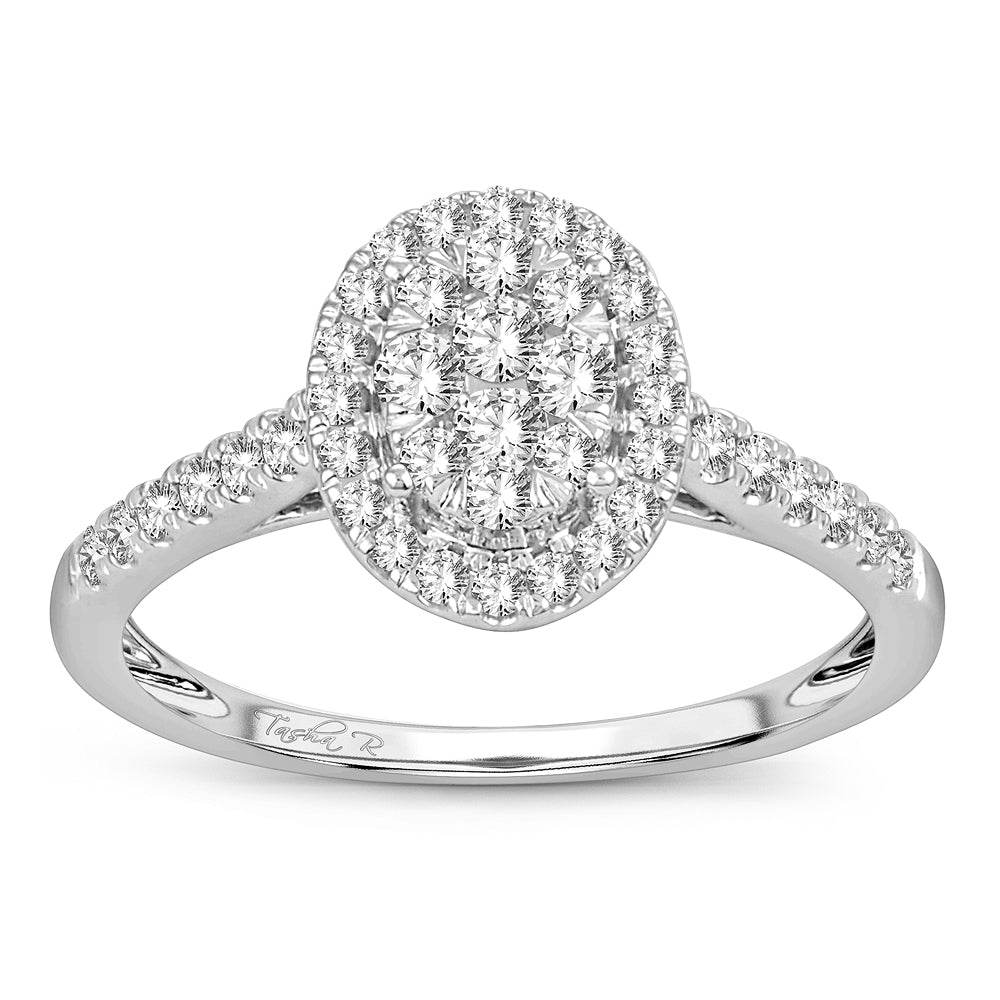 Brilliant 14k White Gold 0.50CT Lab Diamond Ring