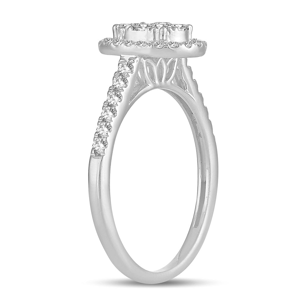 Brilliant 14k White Gold 0.50CT Lab Diamond Ring