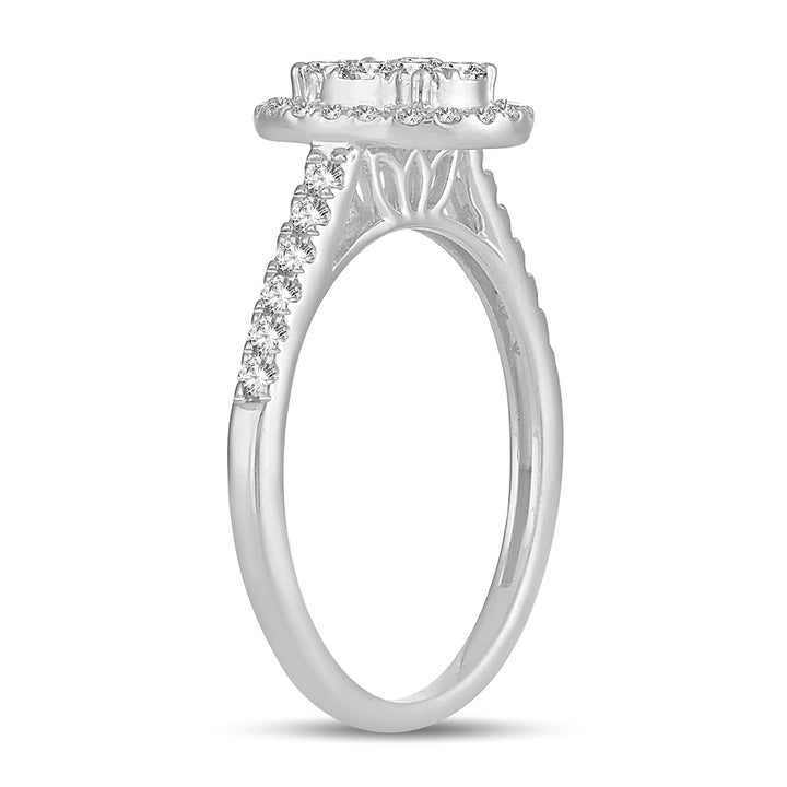 Brilliant 14k White Gold 0.50CT Lab Diamond Ring