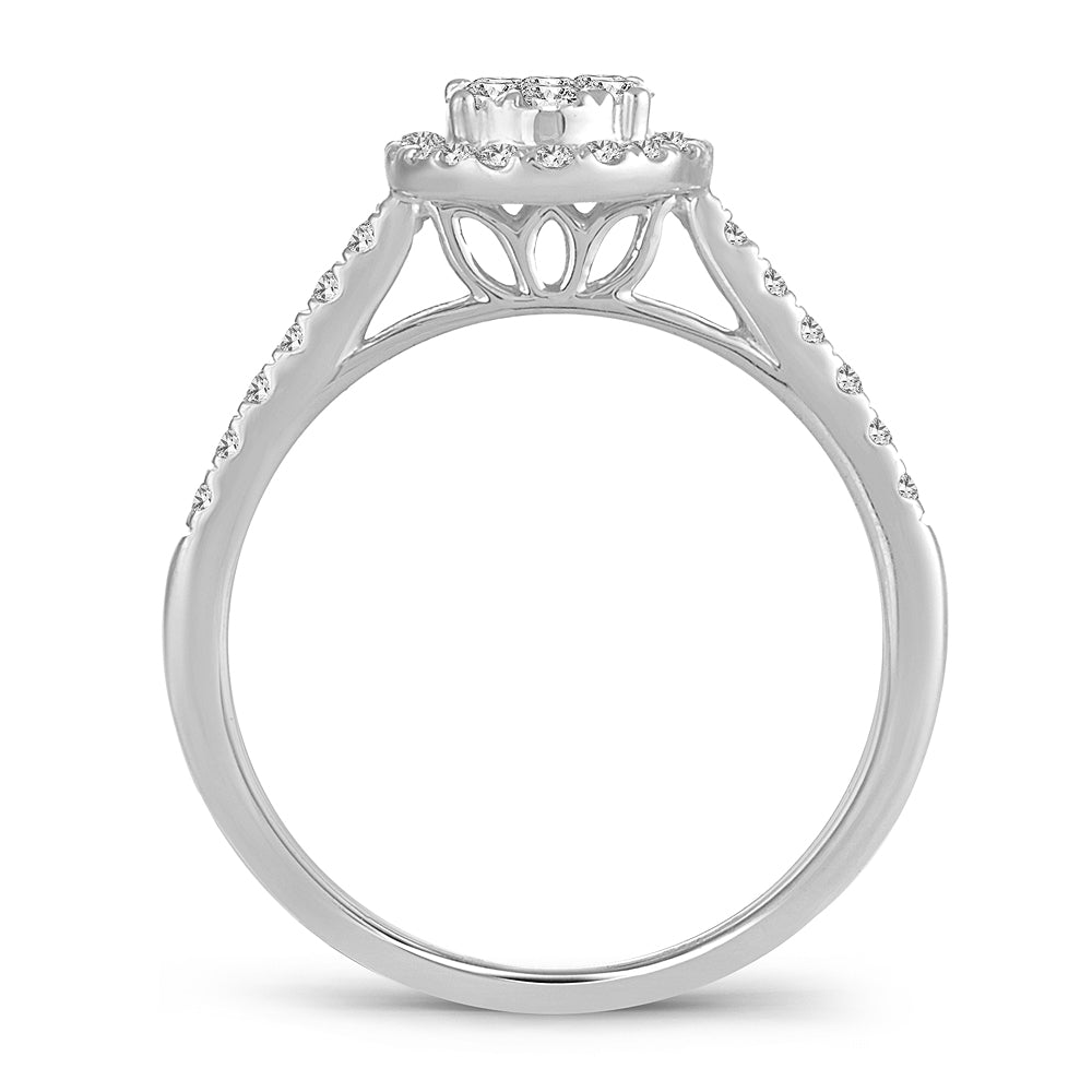 Brilliant 14k White Gold 0.50CT Lab Diamond Ring